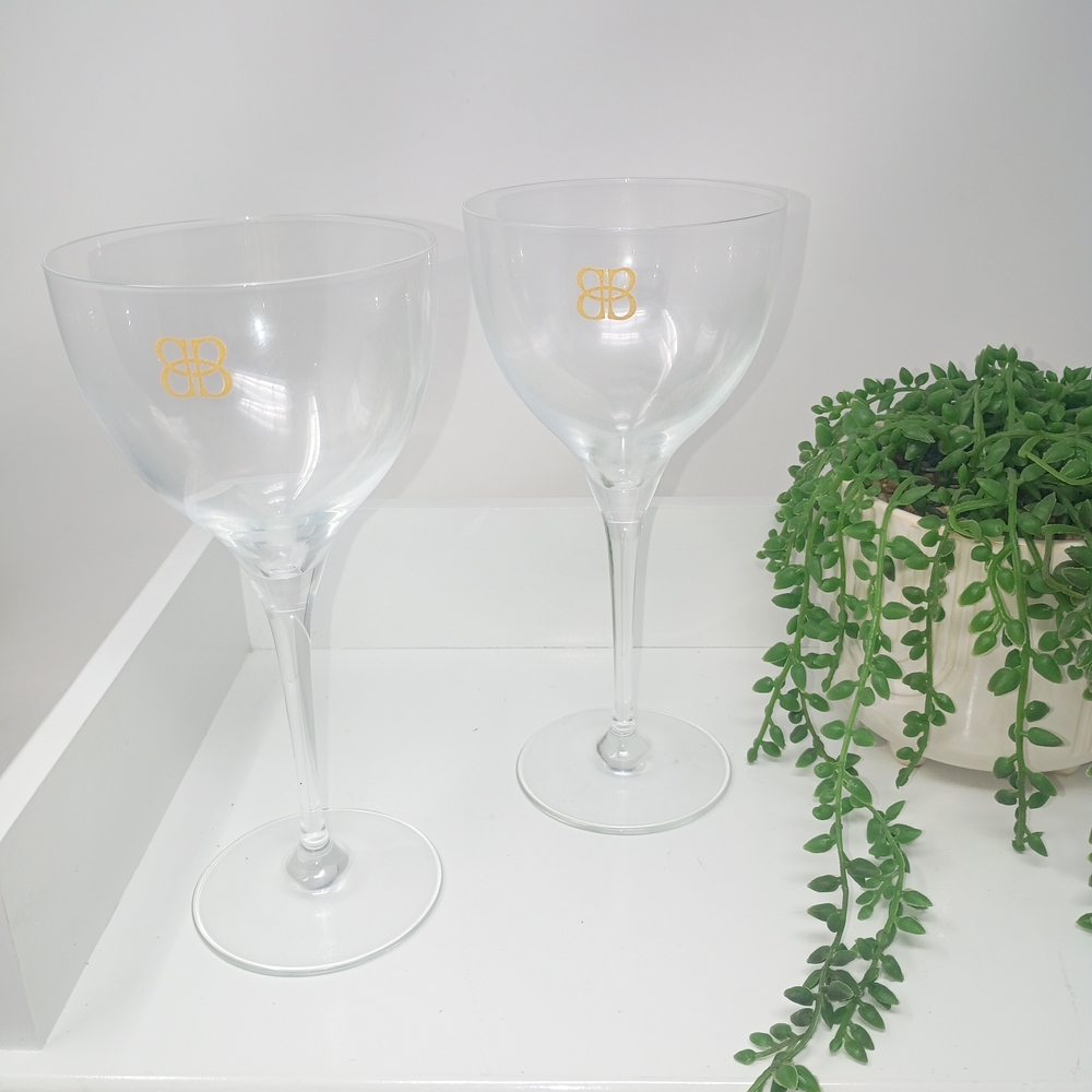 Baileys Elegant Clear Wine Glass Set with Gold Accent